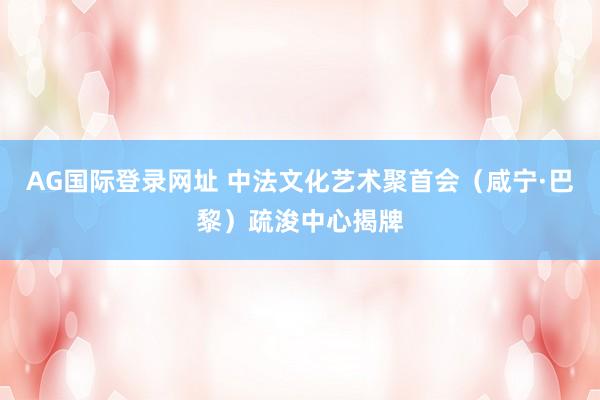 AG国际登录网址 中法文化艺术聚首会（咸宁·巴黎）疏浚中心揭牌