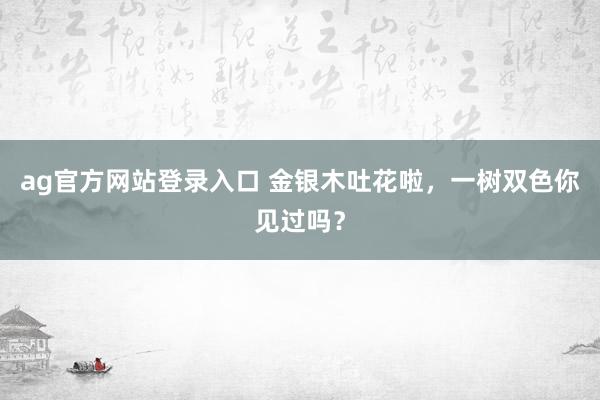 ag官方网站登录入口 金银木吐花啦，一树双色你见过吗？