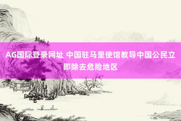 AG国际登录网址 中国驻马里使馆教导中国公民立即除去危险地区