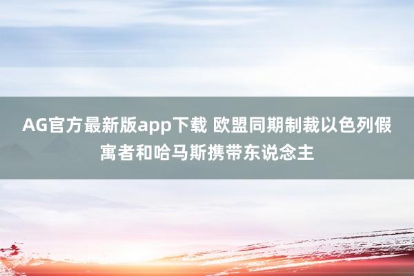 AG官方最新版app下载 欧盟同期制裁以色列假寓者和哈马斯携带东说念主