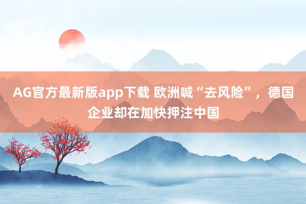 AG官方最新版app下载 欧洲喊“去风险”，德国企业却在加快押注中国