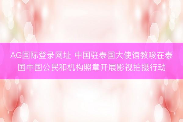 AG国际登录网址 中国驻泰国大使馆教唆在泰国中国公民和机构照章开展影视拍摄行动