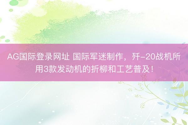 AG国际登录网址 国际军迷制作，歼-20战机所用3款发动机的折柳和工艺普及！