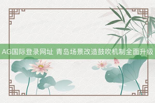 AG国际登录网址 青岛场景改造鼓吹机制全面升级