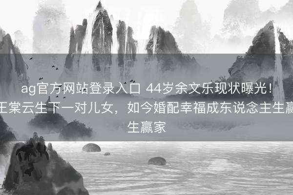 ag官方网站登录入口 44岁余文乐现状曝光！娶王棠云生下一对儿女，如今婚配幸福成东说念主生赢家
